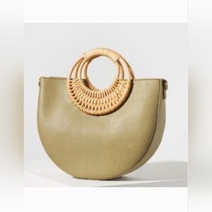 ANTHROPOLOGIE Green Half Moon bag, new without tags